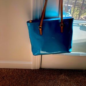 Dooney and Bourke Turquoise Patent leather tote bag